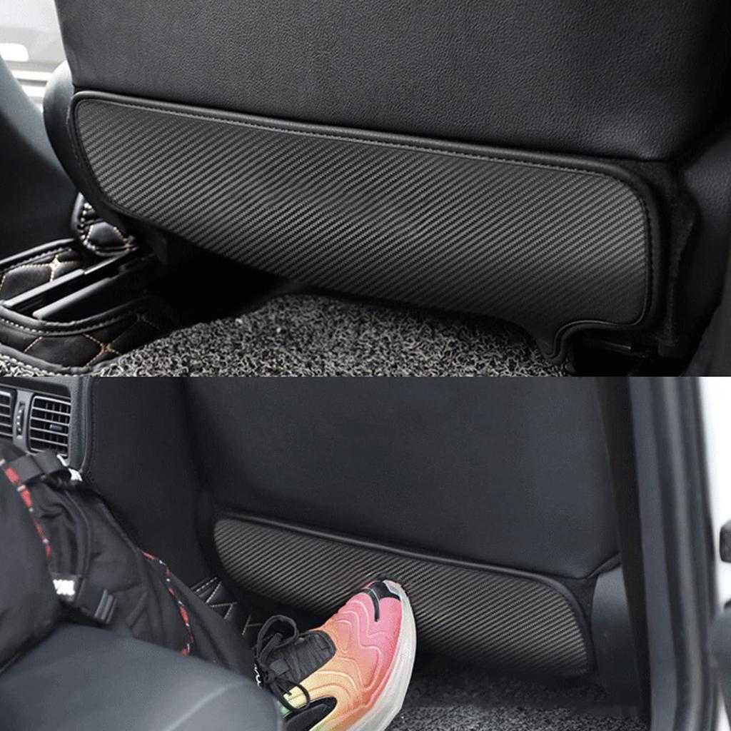 Fucaten Carbon Seat Back Mats and Kick Guards for Driver and Passenger Seats of for Toyota RAV4 Harrier Prado Corolla Prius 60 Raize and Sienta