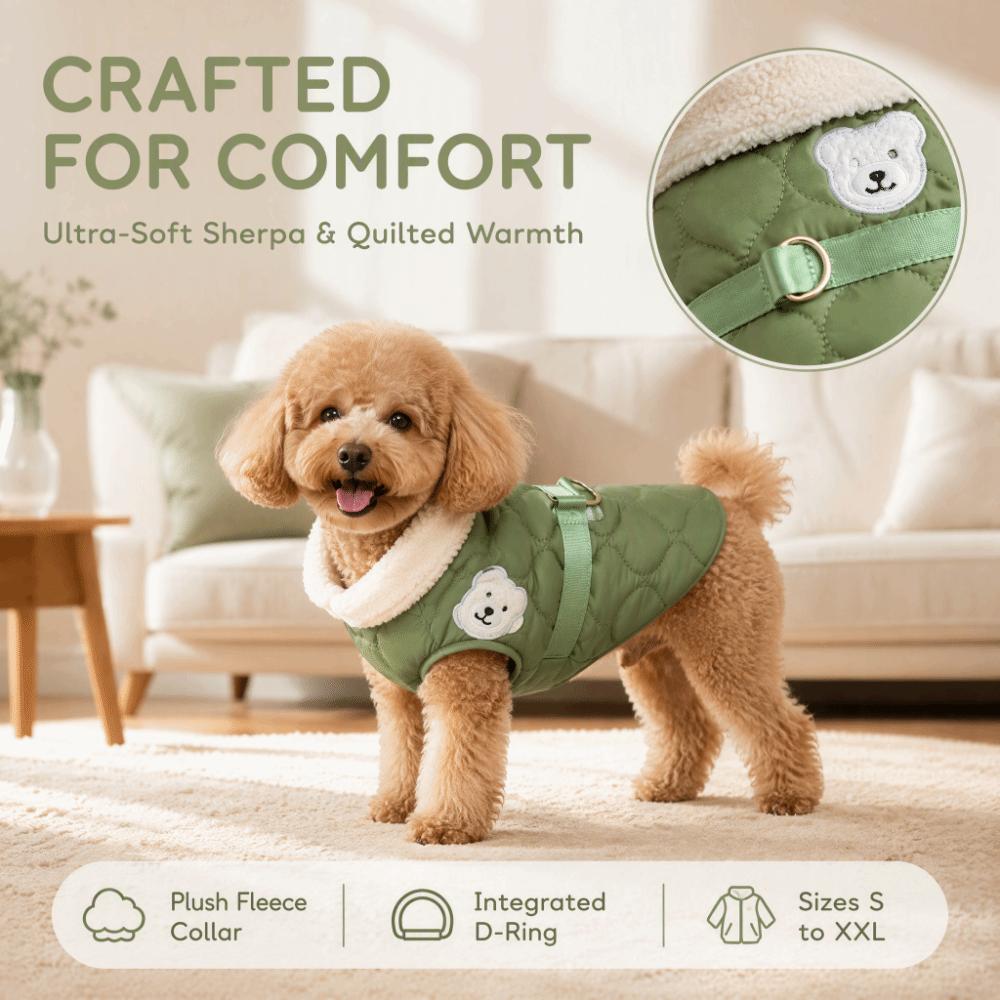 Leinenring Hund Winterjacke Zweibein-Design Katze Baumwollweste Haustier Gepolsterte Weste Kaltes Wetter