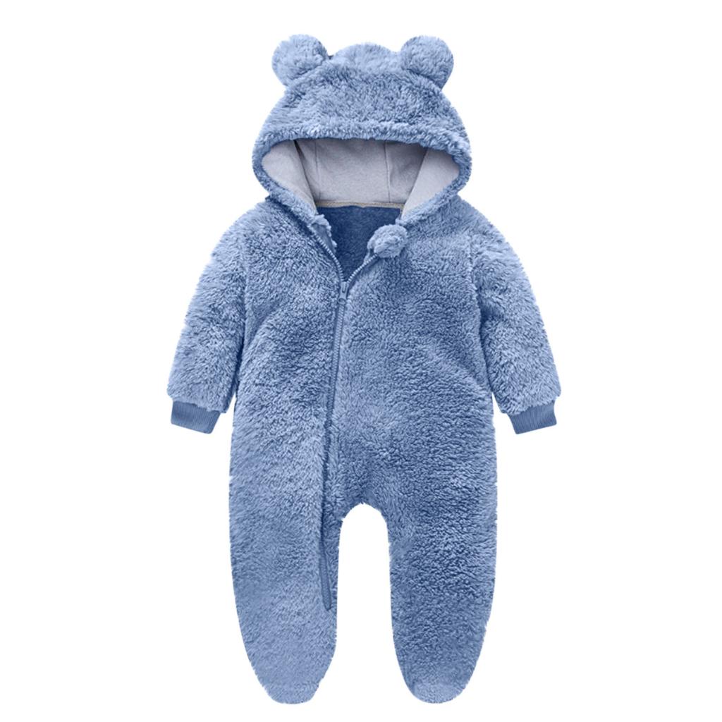 Infant Fleece-Lined Onesie For Baby Outings And Crawling Baby Romper