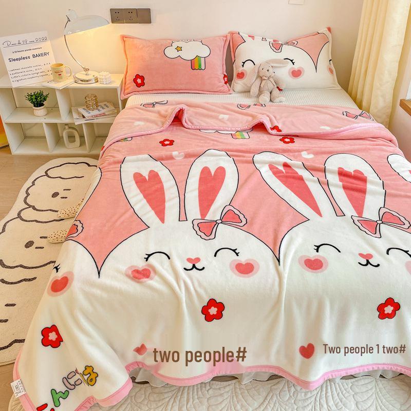 Milk Velvet Coral Fleece Flannel Blanket: Thick, Cozy Sofa Cover or Office Nap Blanket. Perfect Gift.