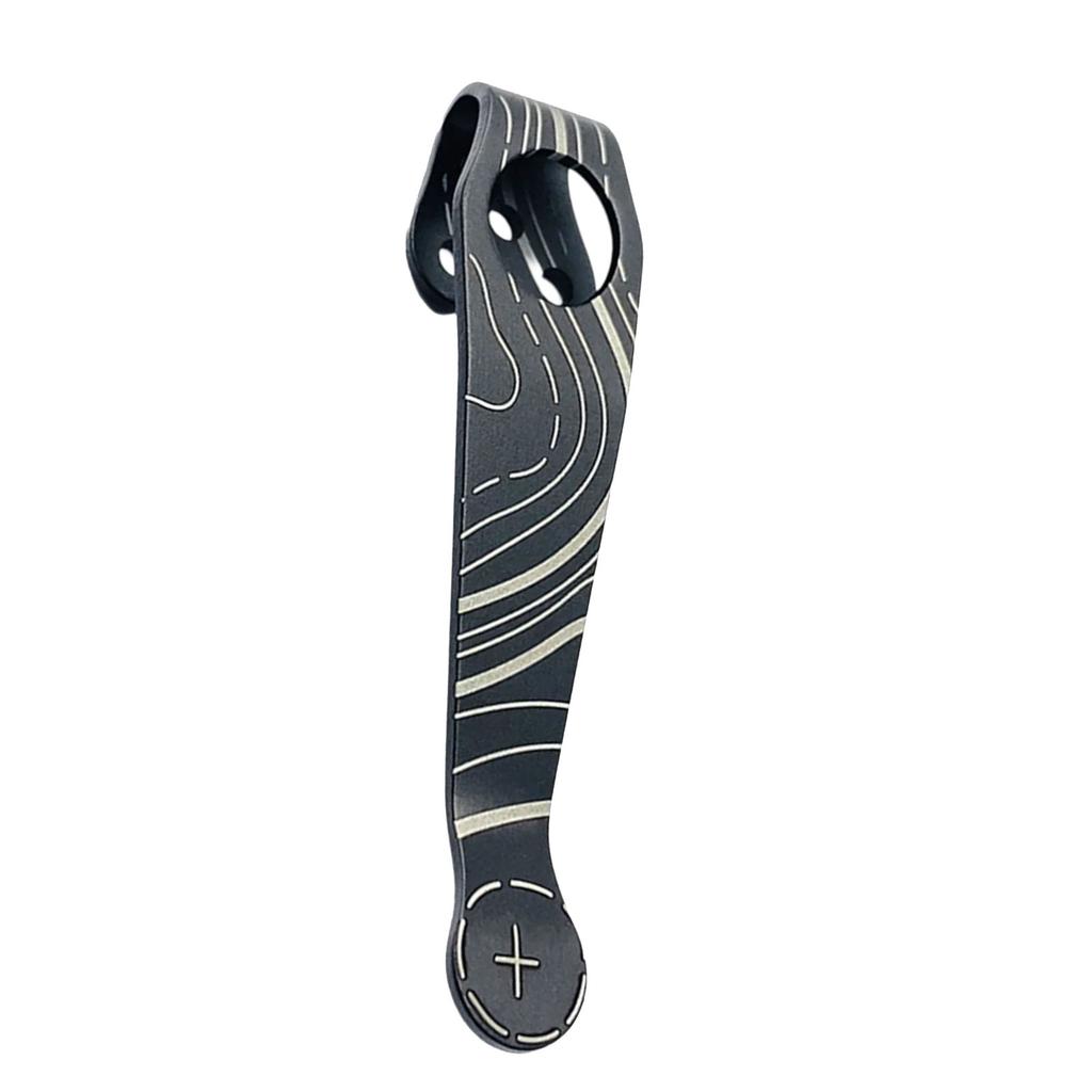 Contour Texture Titanium Folding Knife Back Clip DIY Pocket Clip for Spyderco C81 Paramilitary 2 Knife Back Clip
