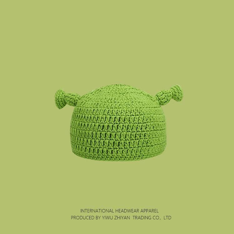 Ruffian Baby Monster Shrek Knitted Pullover Autumn and Winter Devil Long Braid Cartoon Handmade Wool Hat Tide