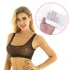 Women's Sheer Mesh Deep U Neck Bralette S-4XL Sleeveless Crop Tank Top for Lingerie Outfit