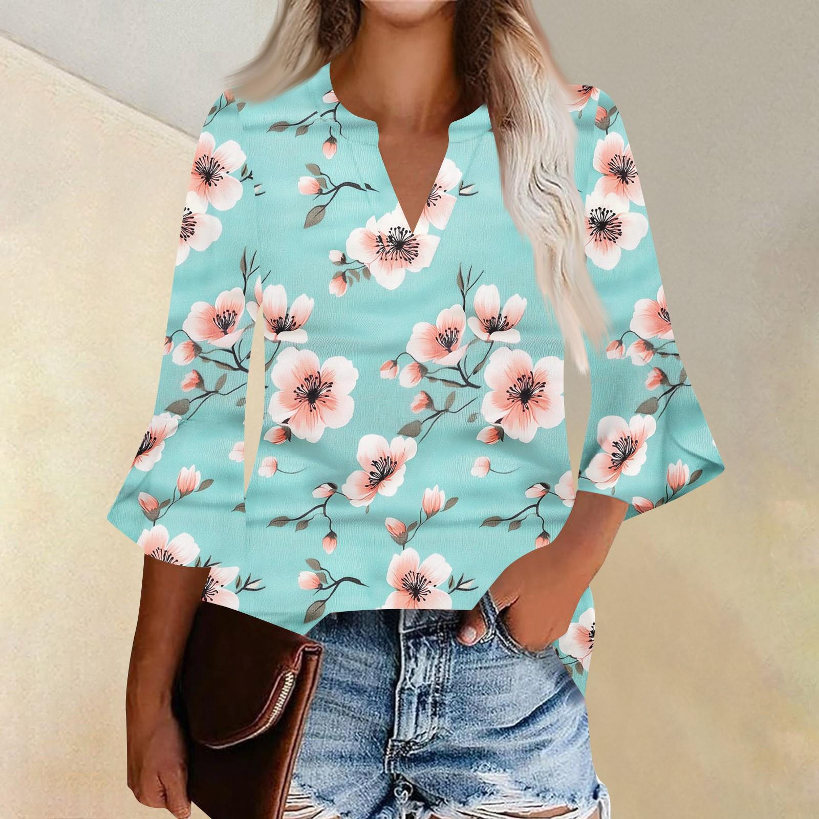 

Женский топ с оборками на шее и рукавами три четверти с растительным принтом XXL жёлтый