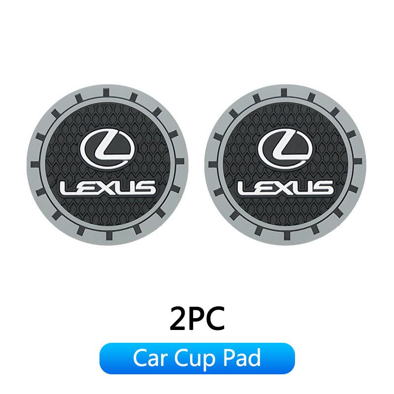

2PC Car Coaster Water Cup Slots Non-Slip Pad Drink Mat For Lexus ES300 RX330 RX300 GS300 IS250 IS200 CT200h IS300 NX RX LX GX GS
