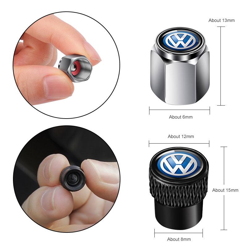 2026 Hot For Volkswagen VW 4pcs Metal Car Wheel Tire Valve Cap Stem Covers Accessories For Volkswagen VW R Polo Golf 8 Tiguan Pa