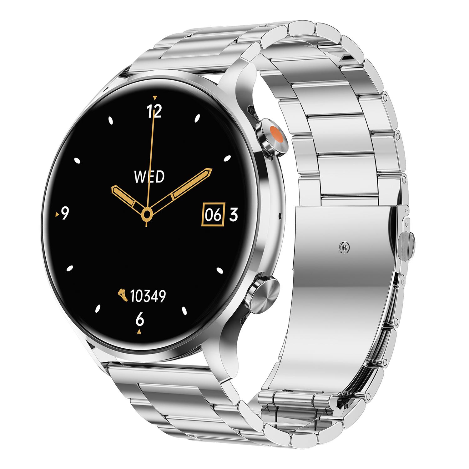 

QS40 Стальной ремешок 1,39-дюймовые Ультратонкие Смарт-часы Мониторинг здоровья Звонки по Bluetooth Спортивные часы Silver