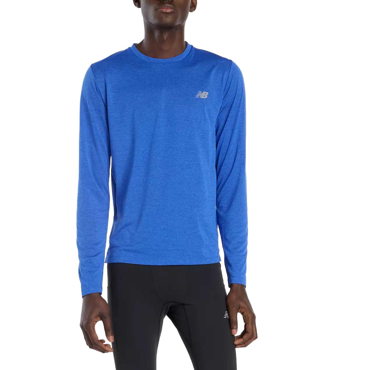 New Balance T Shirts Men s Blue Crew Neck Moderate Straight Fit MT41256-BEA 2XL