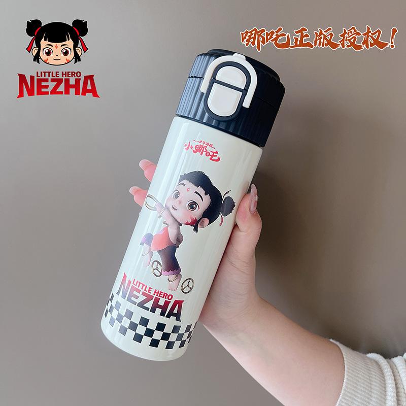 

Stainless steel children s pot large capacity portable straw cup 500ml