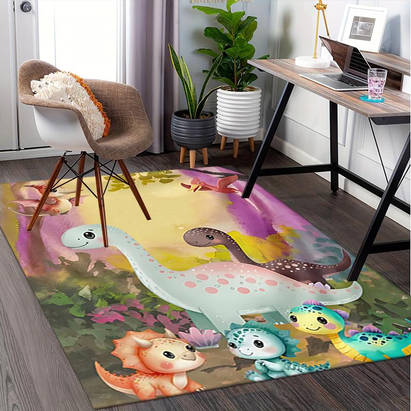 Stuhlmatte: Süßer Dinosaurier-Druck Büro-Teppich Übergröße Teppich für Heimdekoration, Sofabezug, Geschenkidee Geeignet für Schlafzimmer, Wohnzimmer