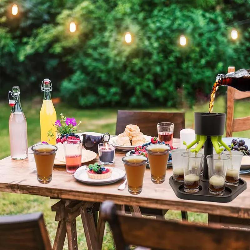 Creative plastic tray dispenser with bracket, with six cups, wine, whiskey, beer, birthday party, Christmas, bar tools