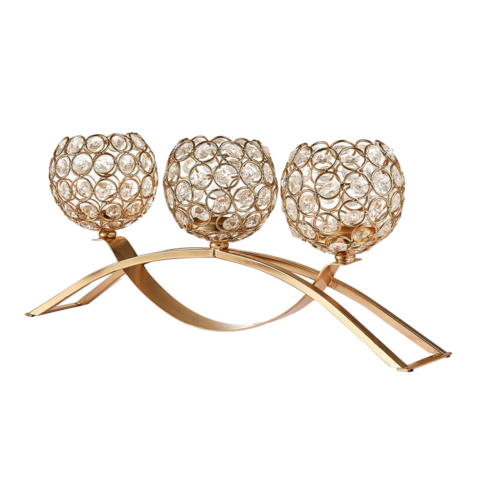 

Подсвечник из хрусталя, свадебный канделябр, подсвечник для чайных свечей золотистый