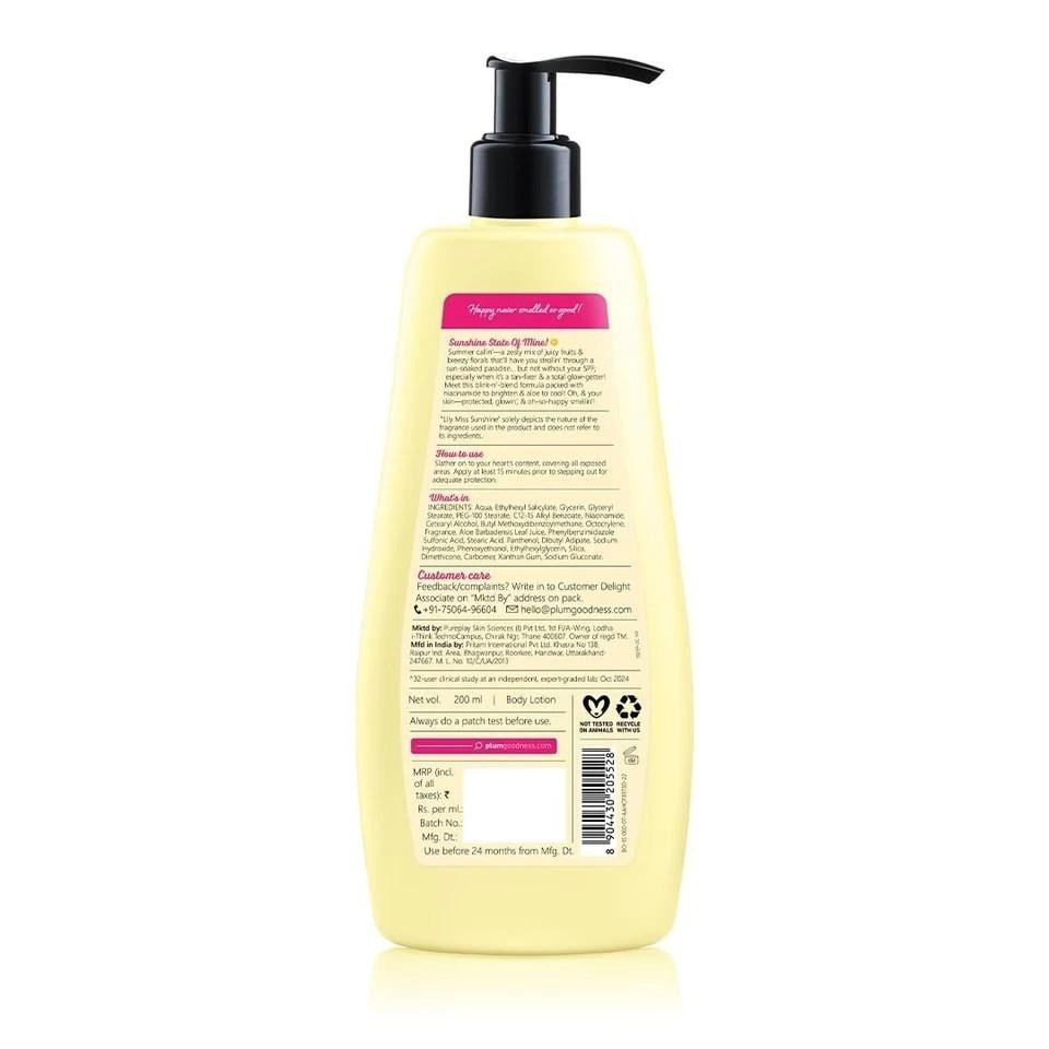 Plum BodyLovin' Lily Miss Sunshine SPF 35 PA+++ Sunscreen Body Lotion 200ml
