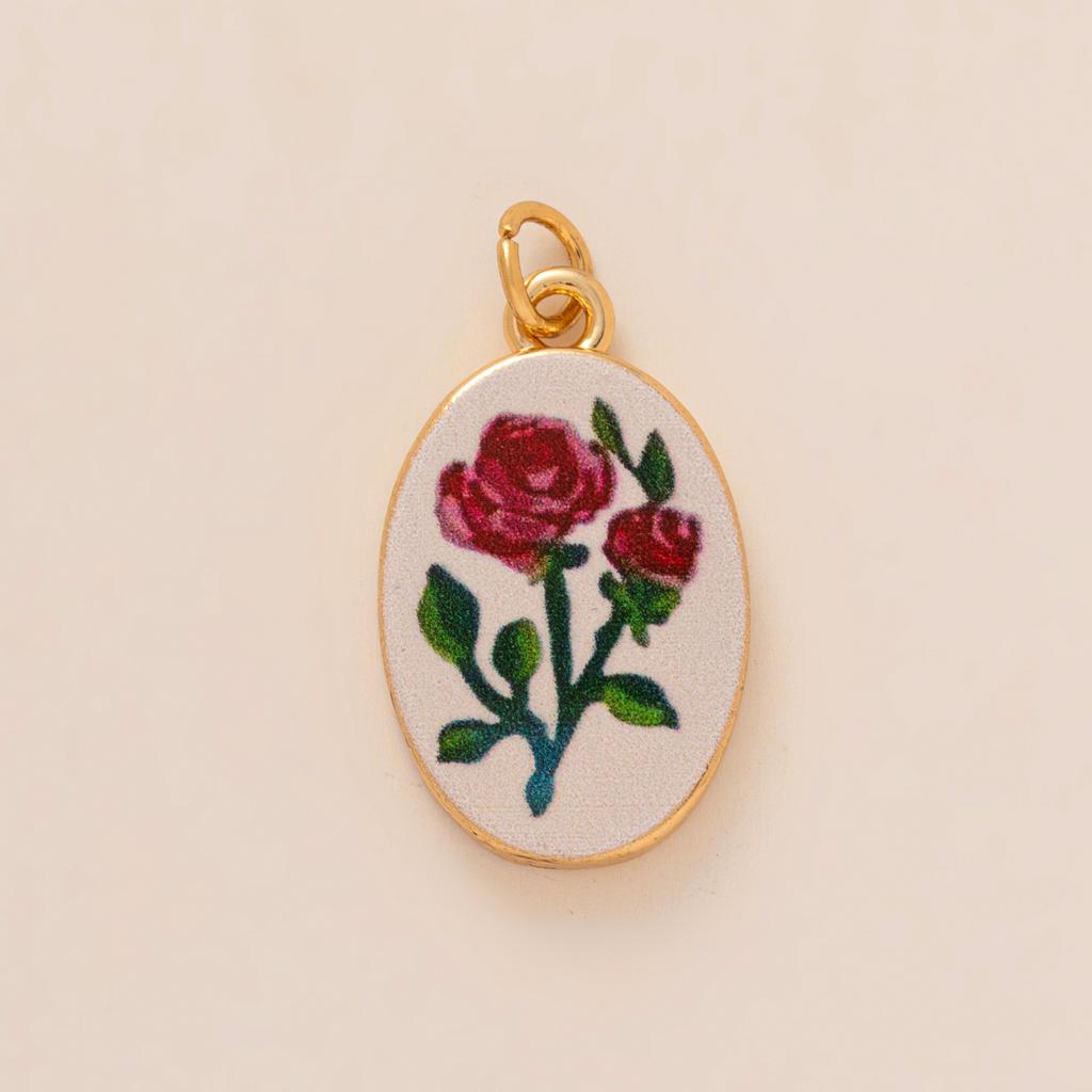 Dopamine Pendant Necklace, DIY Fruit Food Love Pendant, Copper Material, Gold-plated, Color Preserving