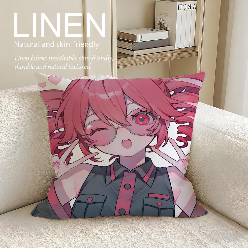 Cute Kasane Teto Anime Cushion Cover Pillowcase Set Pcs x x Breathable Washable Sofa Cushion Cover