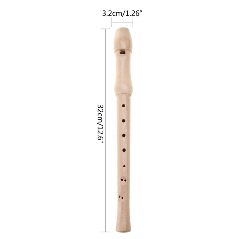 C Key Descant Recorder for Kids with Cleaning Rod Black Storage Bag, Wood Color