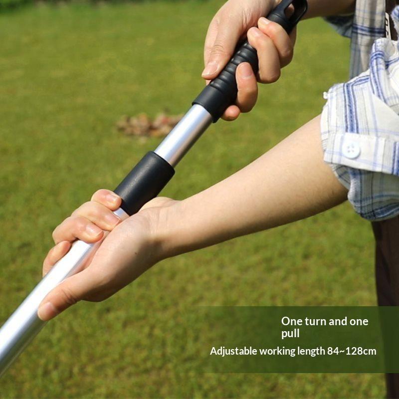 15 Tines Telescopic Lawn Rake Foldable Heavy Duty Adjustable Garden Rake for Patio Yard Gardening Work