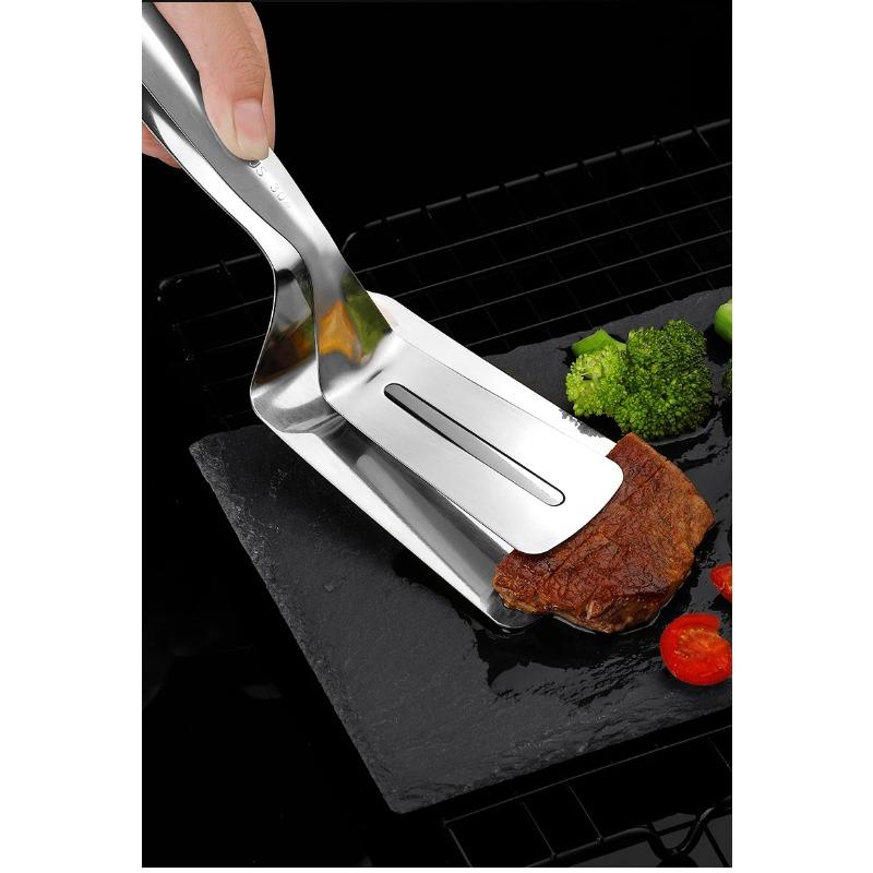 Stainless Steel Steak Clips Multifunctional Spatula Double-Sided Cooking Tongs For Fish Meat Pizza Kitchen Baking Tools