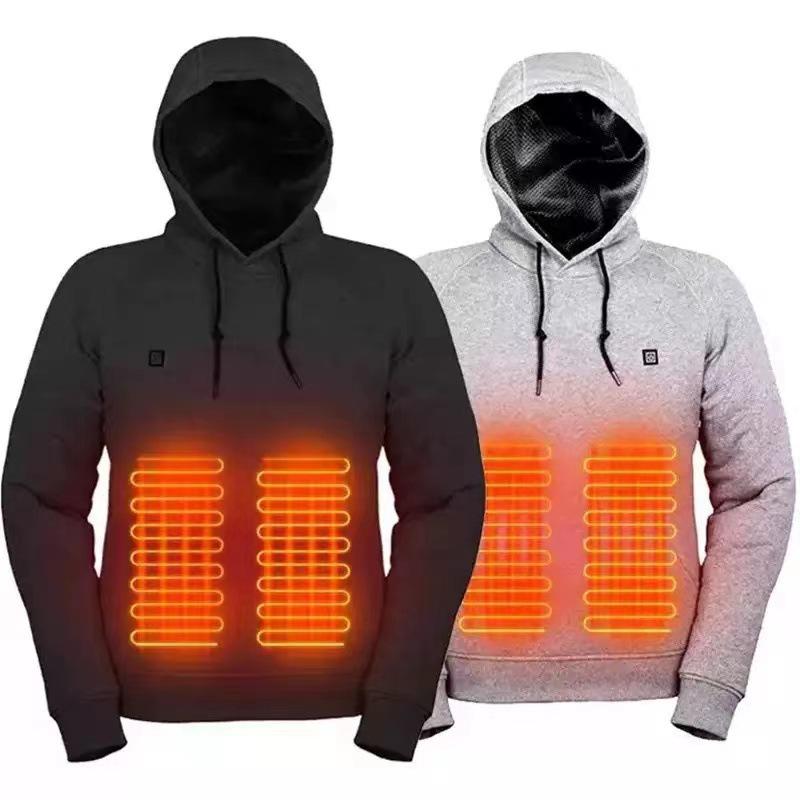 Men's Electric Heated Outdoor Hoodie - USB Powered, Warm & Casual