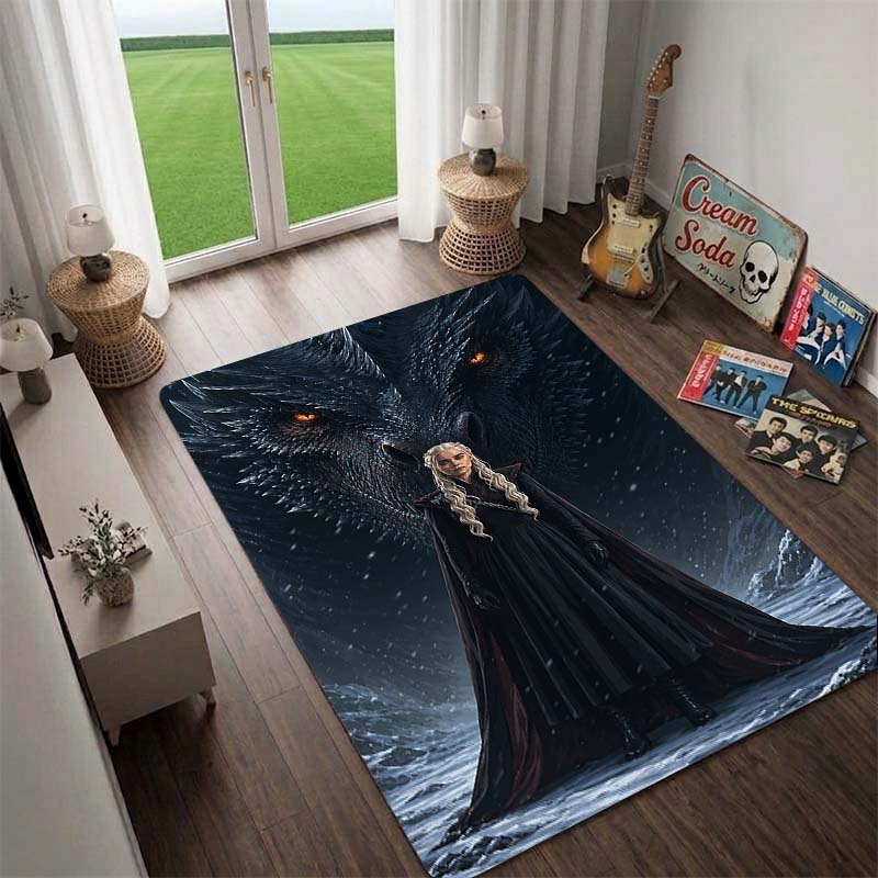 House Targaryen,the Dragon Queen,*Game of Thrones* Rug,Living Room Rug,Floor Mat for Computer Chair, Doormat, Bedside Carpet
