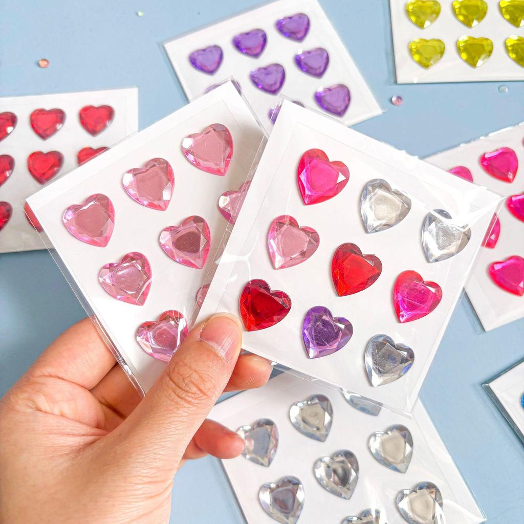Gem Stickers: Kids' 3D Acrylic Crystal DIY Rhinestone Decorations, Colorful Cross-Border Designs for Girls