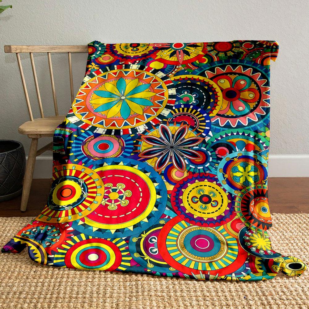 

Bohemian Floral Mandala Blanket bedroom Blanket for Livingroom Couch lunch break Soft throw for Friend s festival Gift 80cm x 120cm