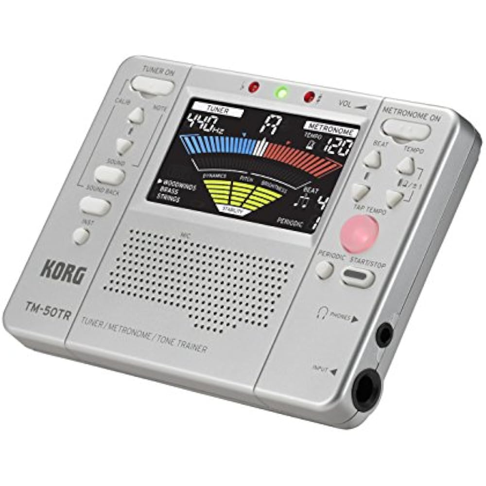 KORG TM-50TR-SL Orchestral Trainer/Tuner/Metronome Silver
