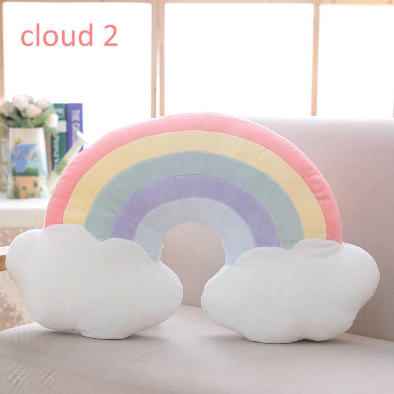 Soft Princess Crown Pillow Stuffed Sleeping Pillow Girl Room Sofa Decor Rainbow Cloud Star Celebrity Studio Cushion Gift for Her