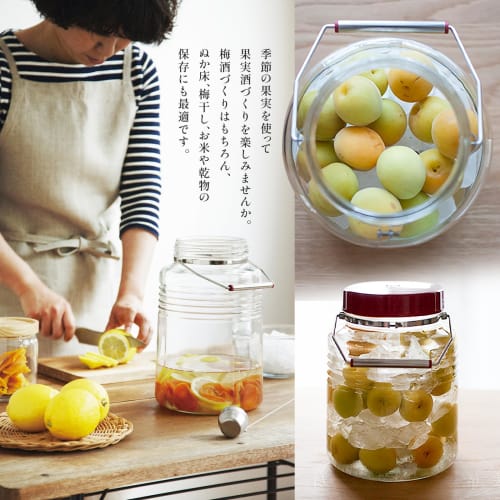 Aderia (ADERIA) Reproduction Plum Bottle, 4L, Made in Japan, Individually Boxed, Storage Container, Plum Wine Bottle, Showa-Era Retro Storage Jar with