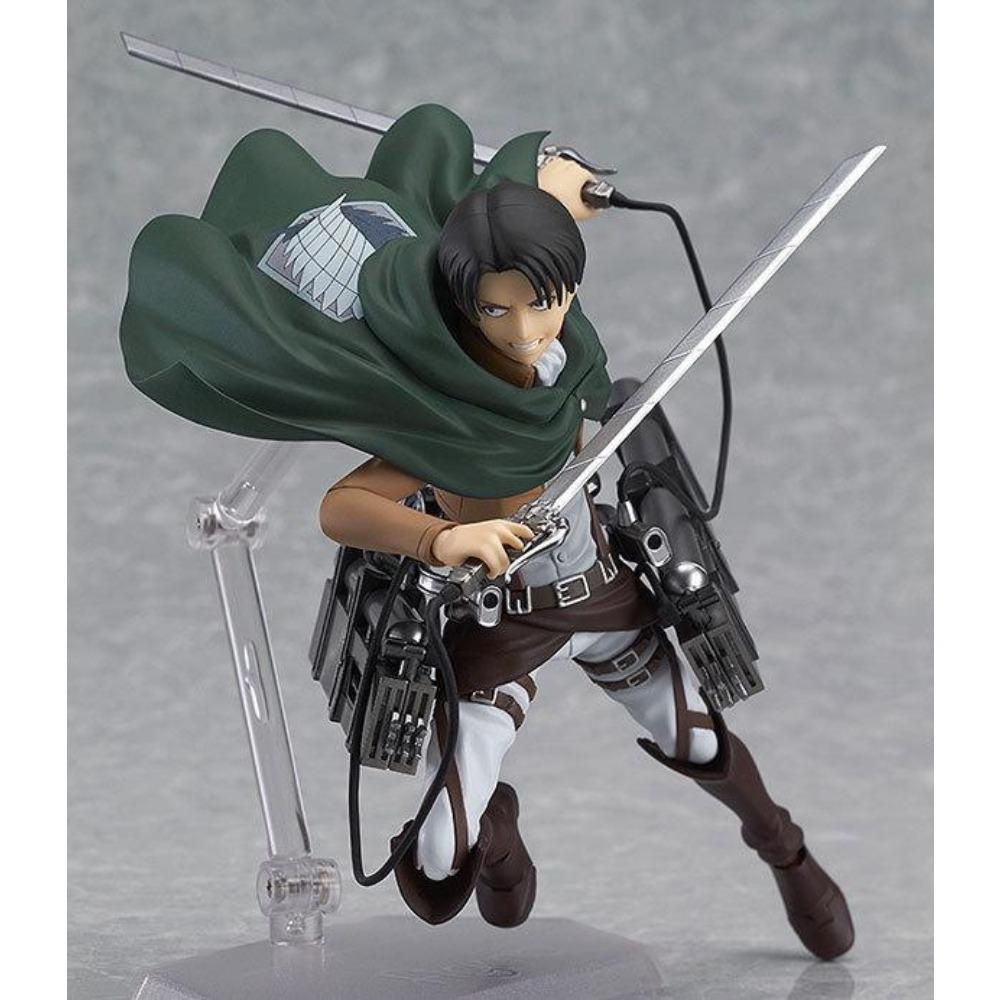 Figma 3 Style Attack on Titan Anime Shingeki no Kyojin Scouting Legion Levi Boxed PVC Action Figure Model Toy Gift