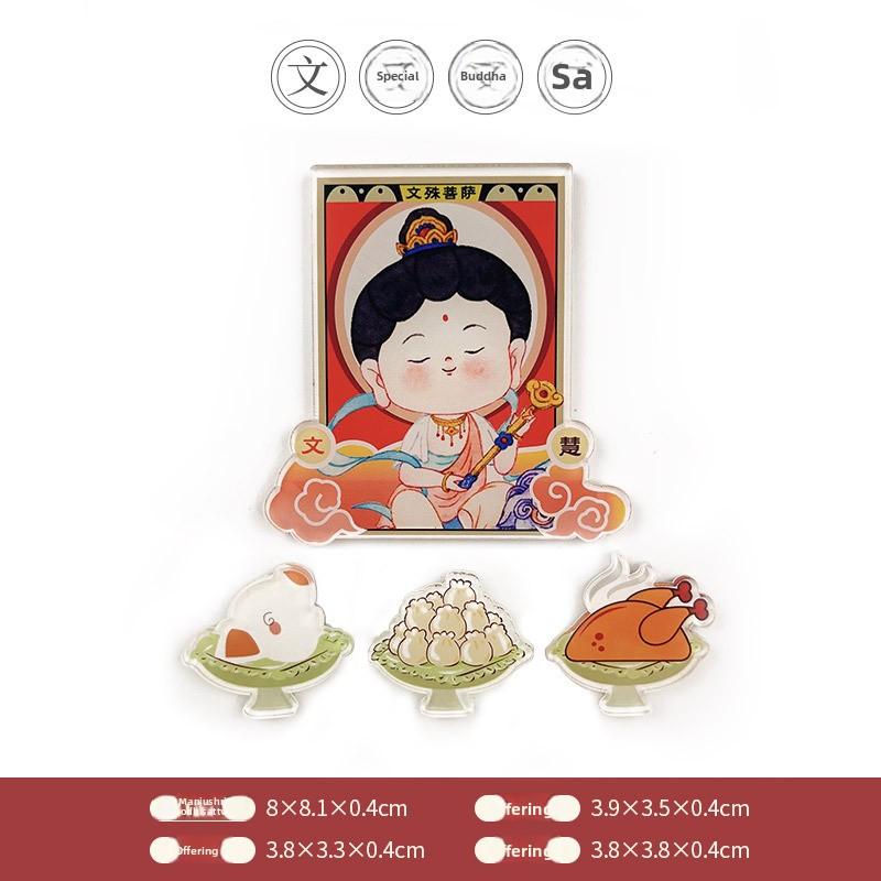 Magnetic Soft Magnetic Creative Home Stickers, Cute God of Wealth, Kitchen God and Matchmaker Magnetic Stickers