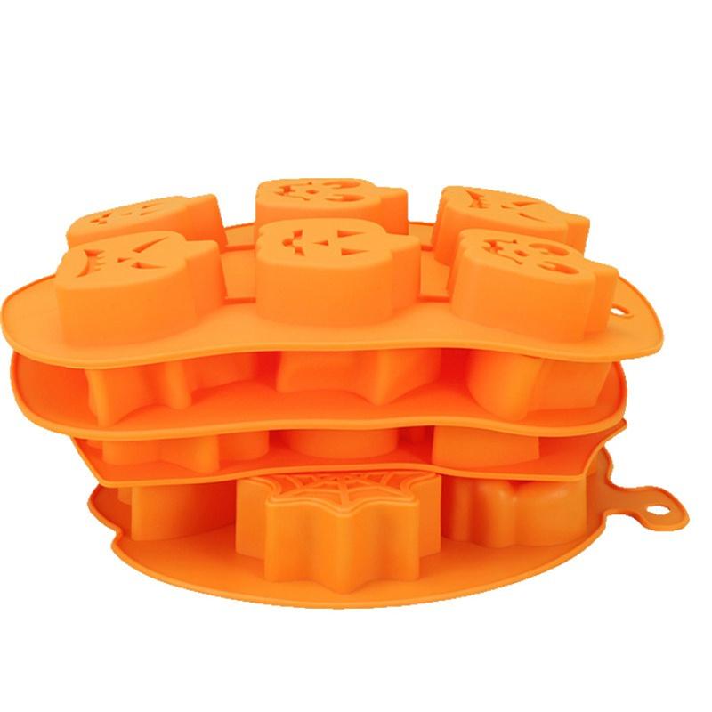 Silicone Chocolate Baking Molds Halloween Scary Pumpkin Cake Mold Ghost Hat Skull Ice Tray Candy Jelly Fondant Cookies Molds