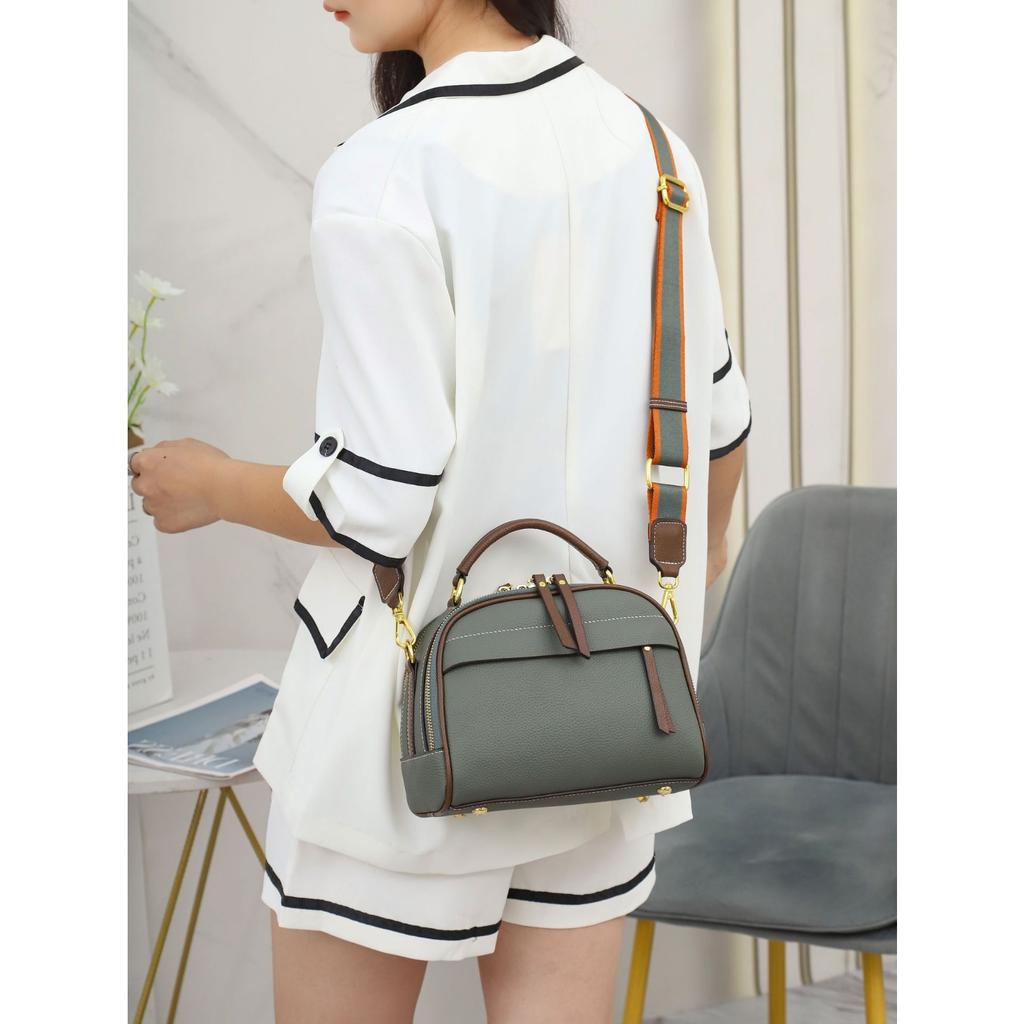 Cowhide Bag Crossbody Square Bag, Popular Fashion Niche Women's One-shoulder Practical Handbag