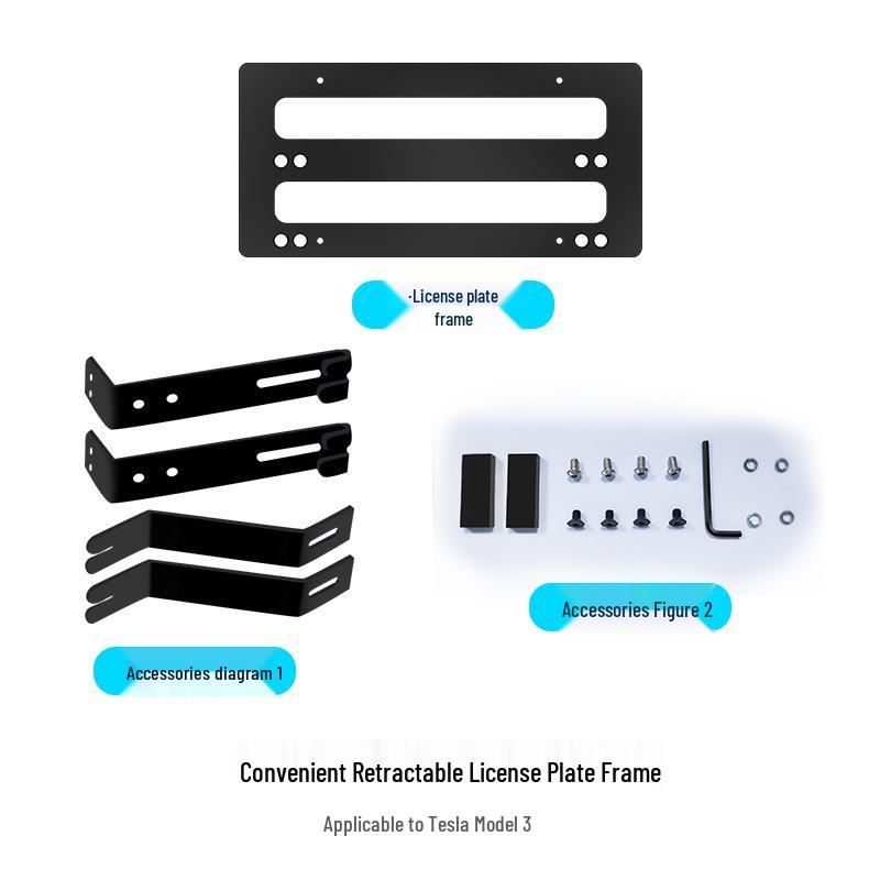 

Tesla Model Y & 3 US Standard Portable No-Drill Lifting License Plate Frame