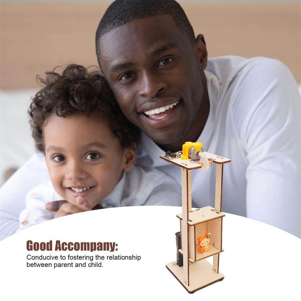 Jouets Éducatifs Ascenseur en Bois Assemblé Ascenseur Électrique Technologie de Fabrication de Jouets Jouet Électrique