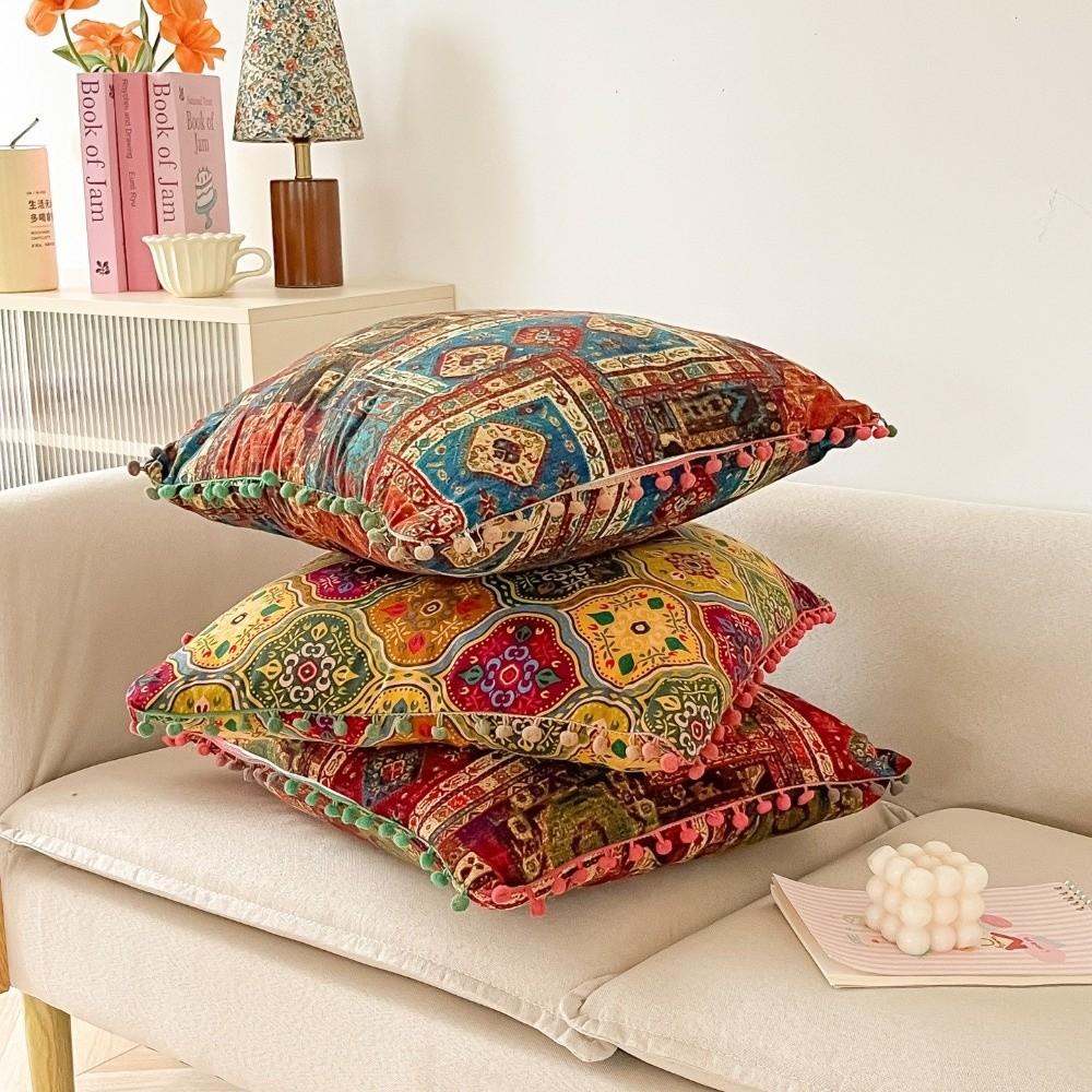 Retro Ethnic Style Cushion Super Soft Throw Pillows Household Decorative Cushion  Living Room Decor