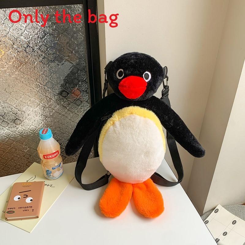 

Plush Black Fish Hugging Backpack For Girls With Zipper Closure And Inner Card Pocket Hand