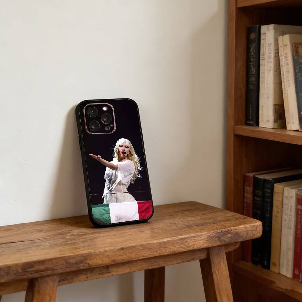 Чехол для телефона Singer L-Lady Gaga Mayhem для iPhone 17,16,15,14,13,12,11 Plus,Pro Max,XS, Мягкий силиконовый черный чехол iPhoneXsMax