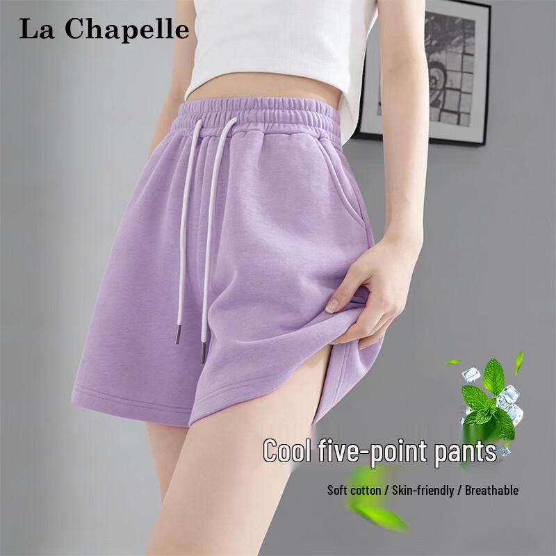 La Chapelle Women s Solid Cotton Bermuda Sweat Shorts 3XL