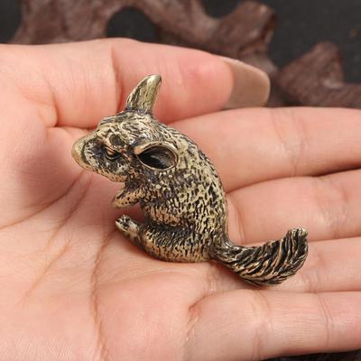 Messing Eichhörnchen Tier Skulptur Ornament Kupfer Figur Sammlerstück Mini für Schlafzimmer Zuhause Regal Auto