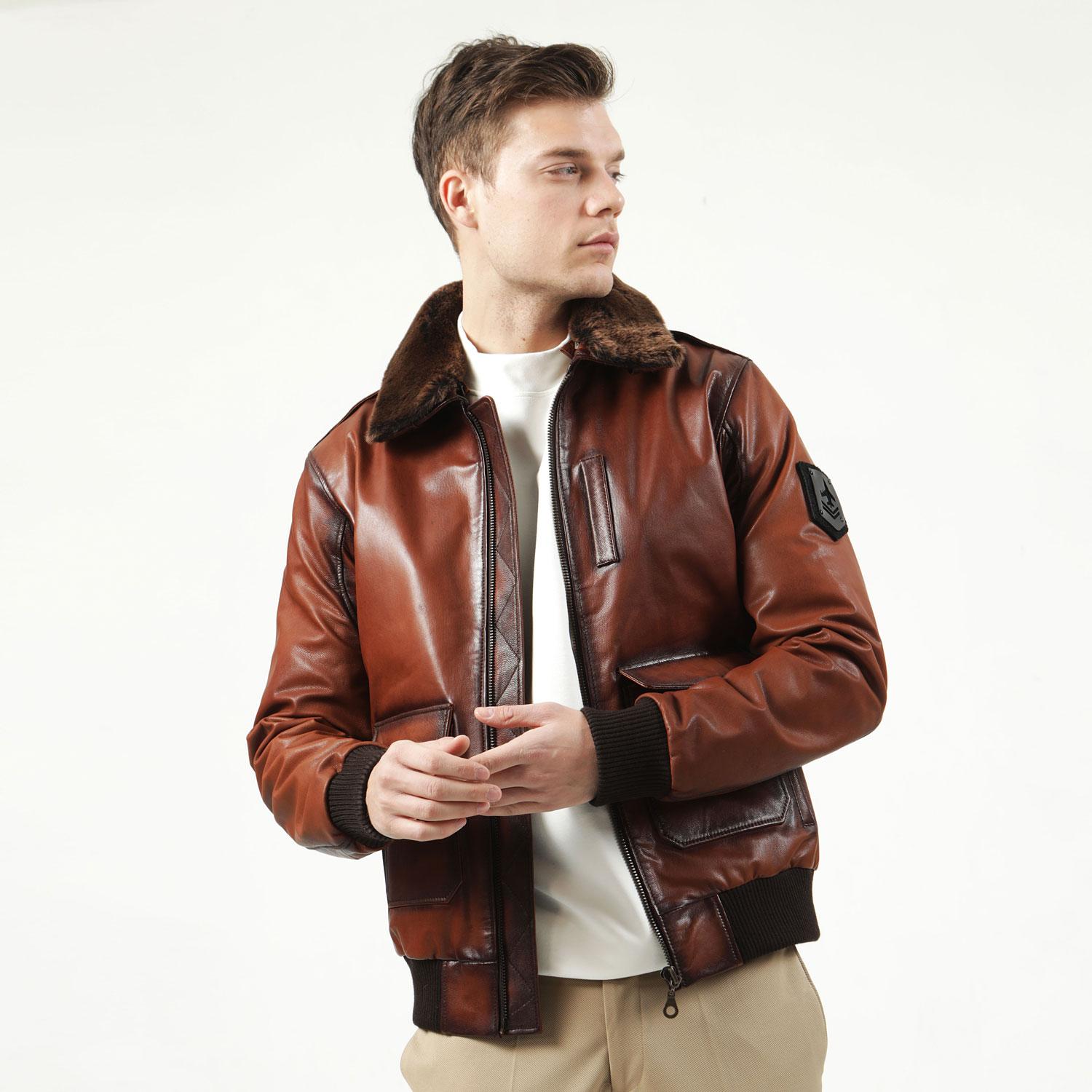 

Dericlub Man Пальто из 100% натуральной кожи 3XL имбирный