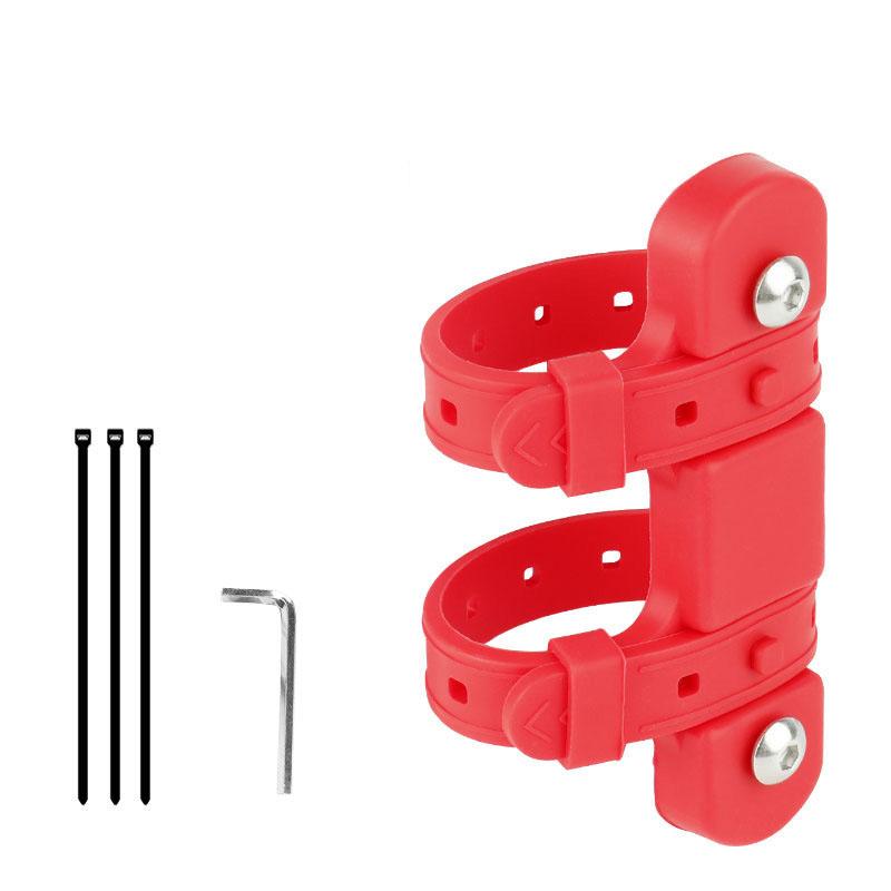 

Адаптер держателя для велосипедной бутылки с водой Силиконовый ремешок для флягодержателя Подседельный штырь Вилка Рама Многоместное крепление Велозапчасти 5 цветов красный