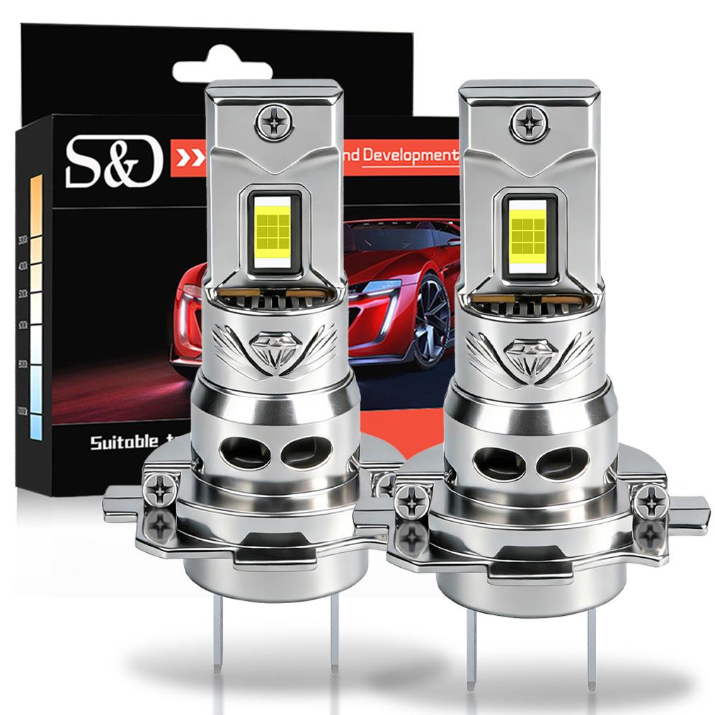 2Pcs 30000LM H4 H7 LED Headlight Bulbs Mini Turbo H11 LED H8 9005 HB3 H1 80W Car Fog light Hi lo beam Headlamp Auto Plug&Play Lamp 6500K White