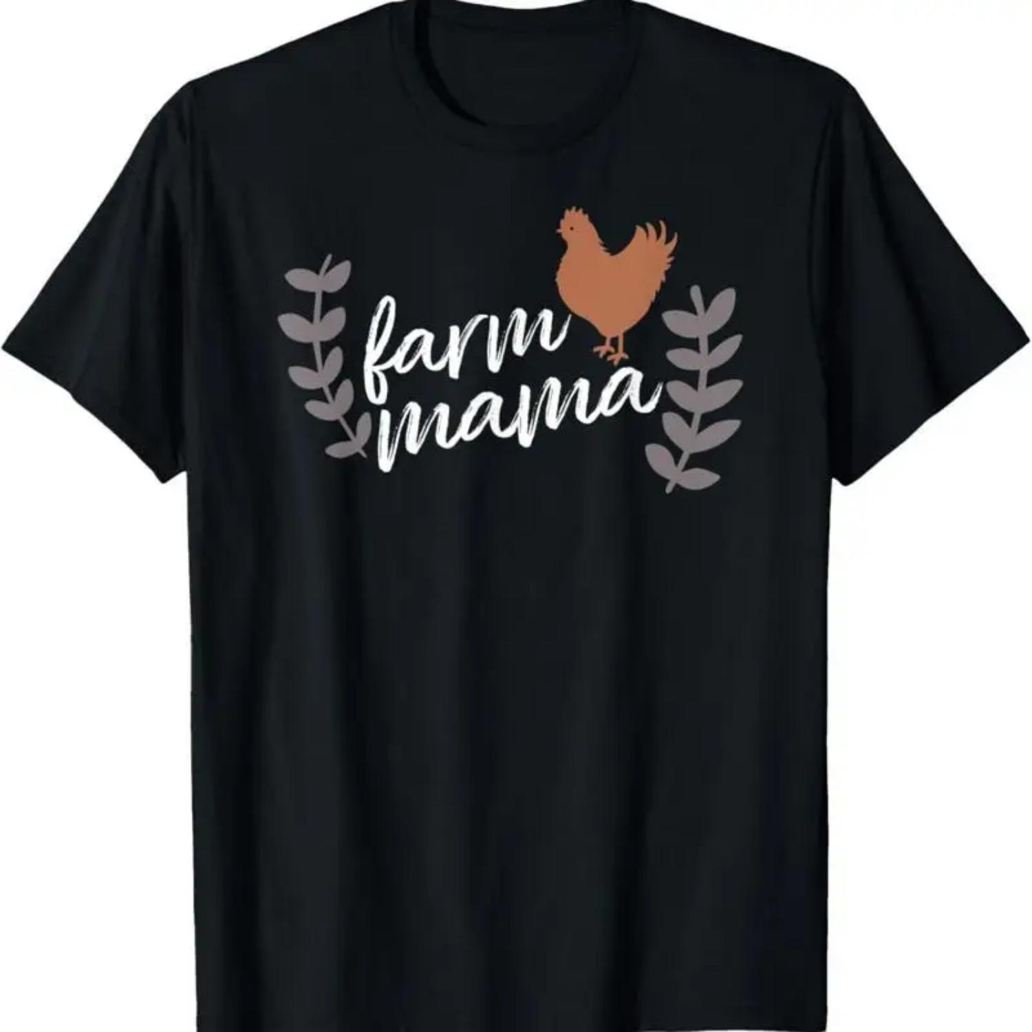 Farm Mama With Chicken T Shirt S чёрный