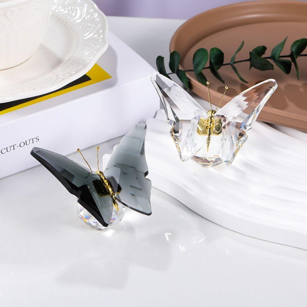 Color Butterfly Butterfly Ornaments Shimmering Finish Crystal Butterfly Craft Desk Decoration