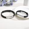 Mens Leather Bracelets Adjustable,Personalized Stainless Steel Bangle Multi Layer Learther Wristband,Gift for Father Dad Husband