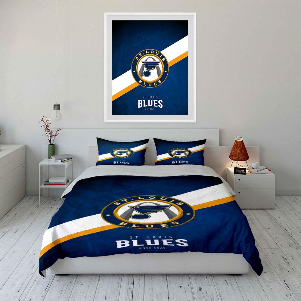 St. Louis Blues Bedding Set Bedding Duvet Cover Set Duvet Cover Pillowcases (1 * Duvet Cover 2 * Pillowcases, without duvet insert)