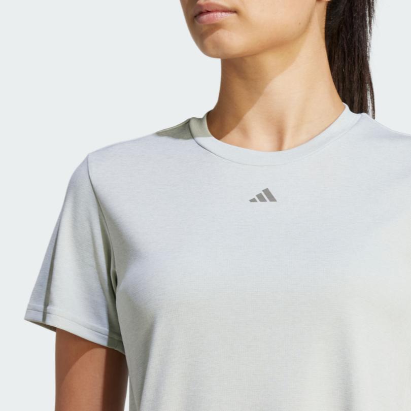 Adidas Hiit Heat.Rdy Sweat-Conceal Logo T-Shirt Women Tops Silver-Grey IM2635