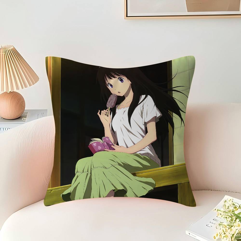 

Anime H-Hyouka Pillow Cushion Cover Pillowcase Living Room Sofa Home Decor Customized 16x16Inch