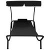 Sun Lounger with Sun Canopy & Cushion Black